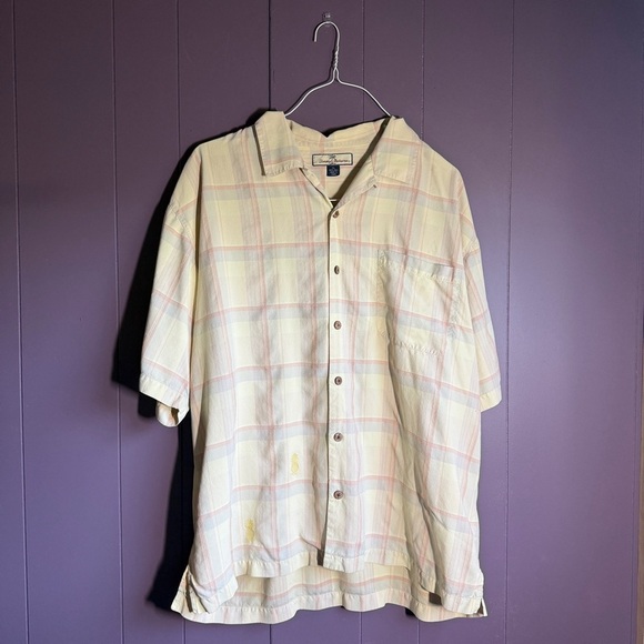 Tommy Bahama 100% Silk Plaid Button Down Shirt – Size XL - Picture 1 of 6
